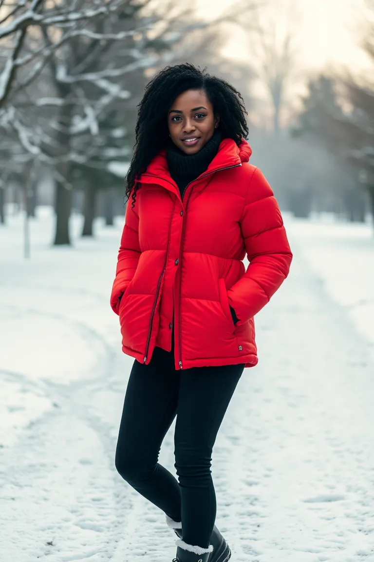 Puffer Jacket Paired With Skinny Jeans